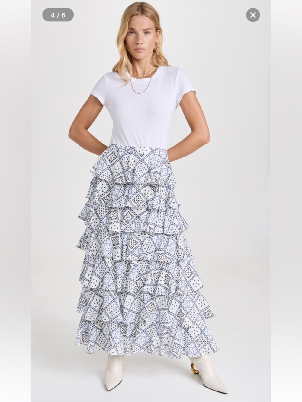 Alix of Bohmeia Tasha Blue Jamdani Skirt